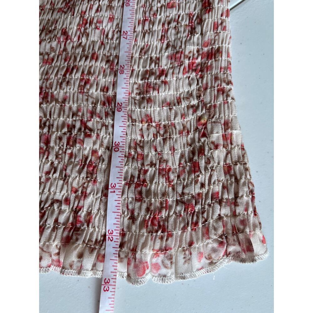 Princess Polly Azure Smocked Floral Square Neck Rouched Mini Dress 4 Cottagecore - Picture 8 of 9